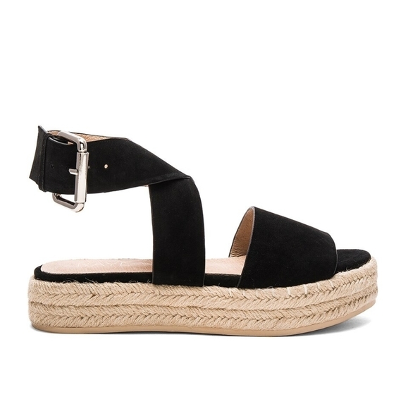 Raye Drew Espadrille Platform Sandal Sz 37.5 (US 7) Black - Picture 2 of 9